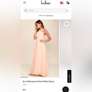 NWT Lulu’s Air of Romance Peach dress